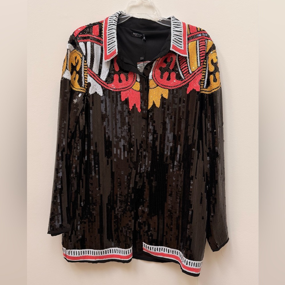 Nasty Gal Multicolor Sequin Patterned Blouse - Picture 5 of 9